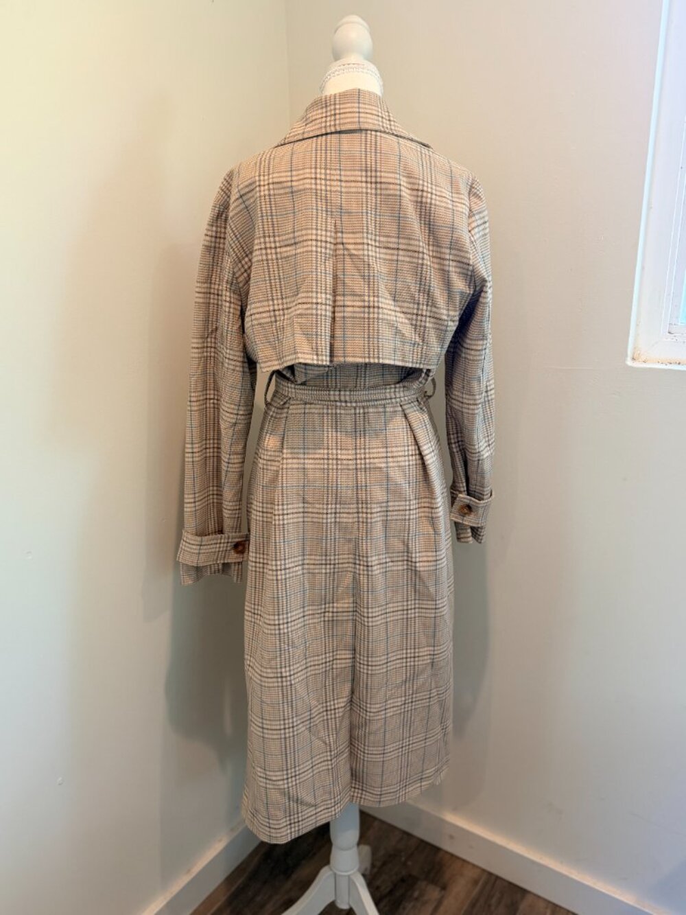 Bagatelle Plaid Relaxed Duster Trench Coat M - Picture 7 of 9